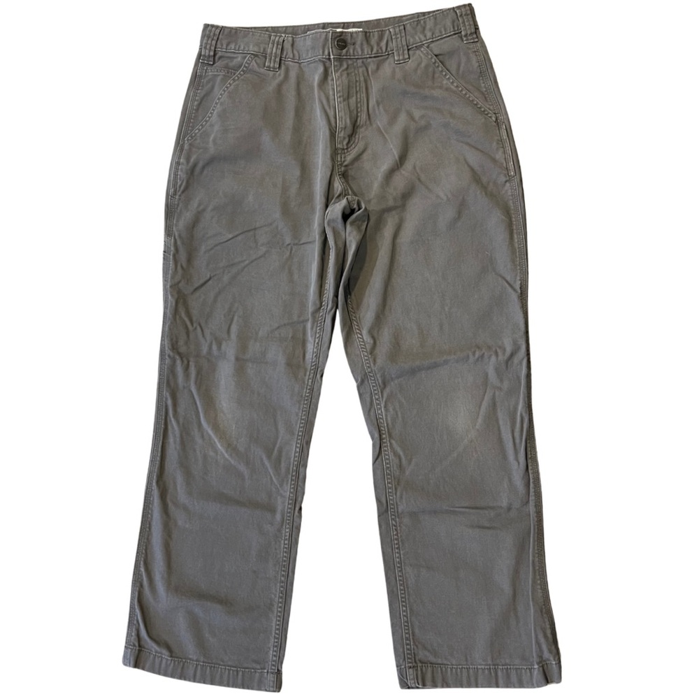 Carhartt Rugged Flex Relaxed Fit Gray Canvas Work Pant BN2291-M Size 34x30